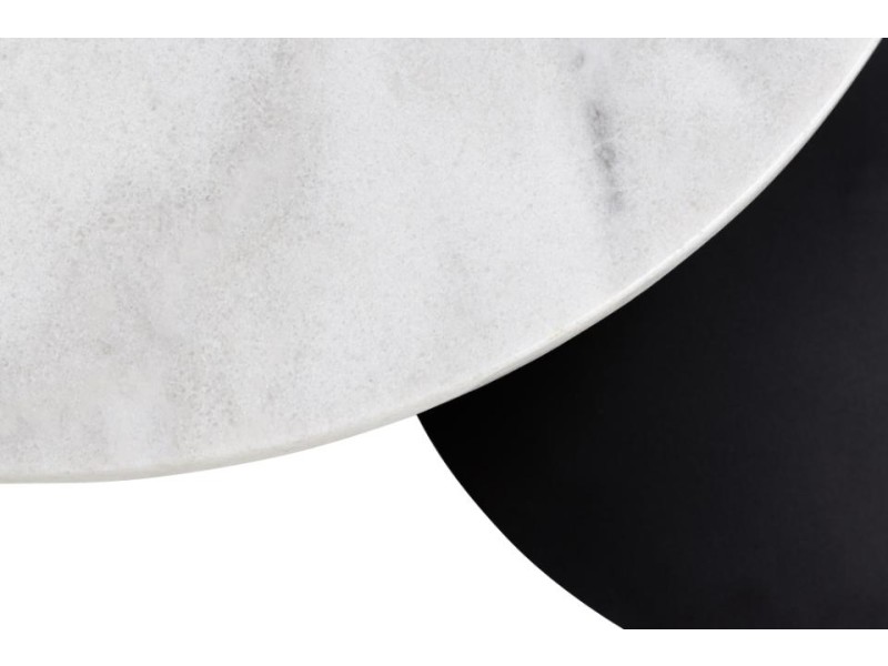 Stolik kawowy Lahti biały marmur/ czarny - ACTONA